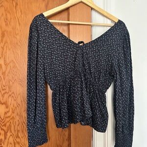 Madewell peplum long sleeve top